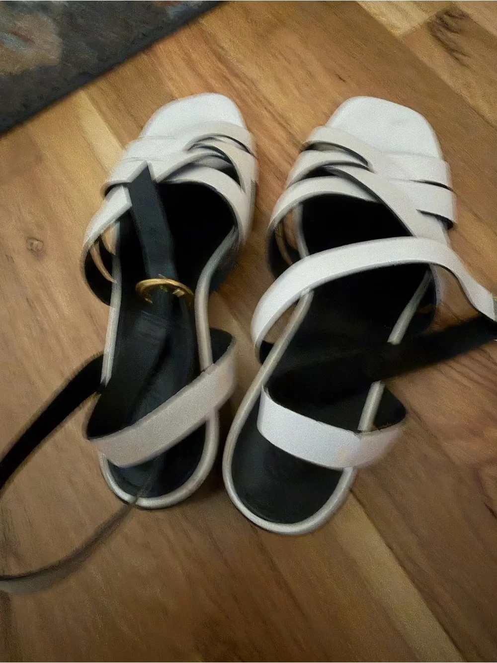 Tory Burch Cream Woven Ankle-Strap Sandals